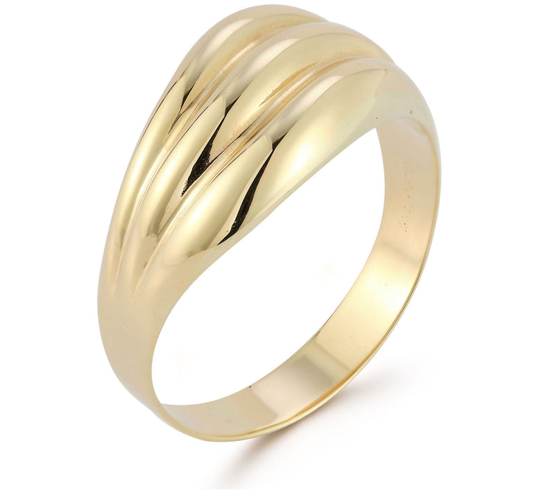 Luminosa Gold Triple Row Wave Ring, 14K — View 4