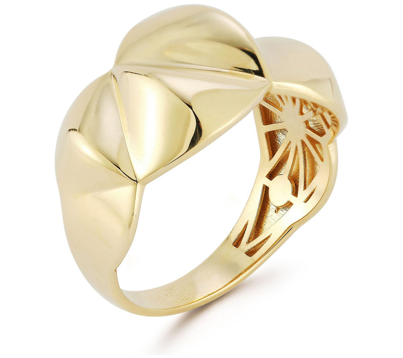 Luminosa Gold Geometric Cloud Ring, 14K — View 4