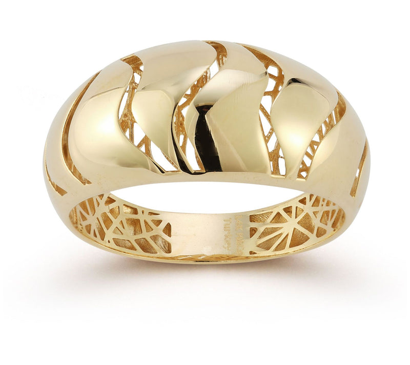 Luminosa Gold Open Work Wave Dome Ring, 14K — Main view