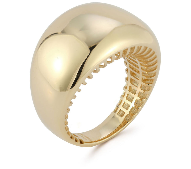 Luminosa Gold Puffed Dome Ring, 14K — View 4