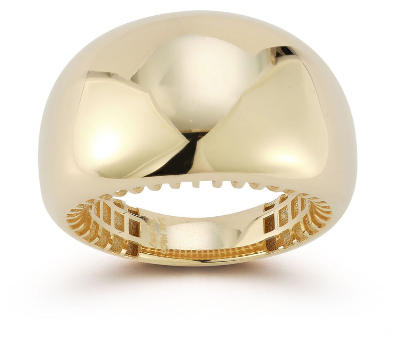 Luminosa Gold Puffed Dome Ring, 14K — Main view