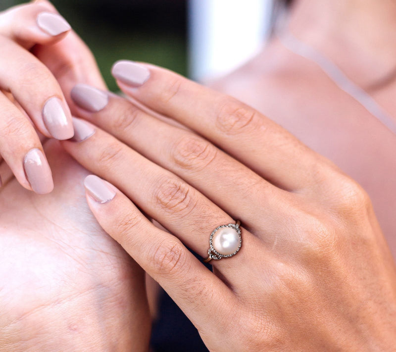 Affinity Cultured Pearl Rope Frame Ring, Sterling Silver — View 7