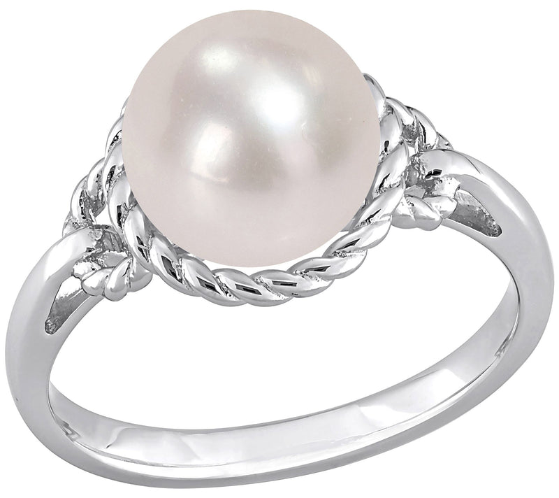 Affinity Cultured Pearl Rope Frame Ring, Sterling Silver — View 3