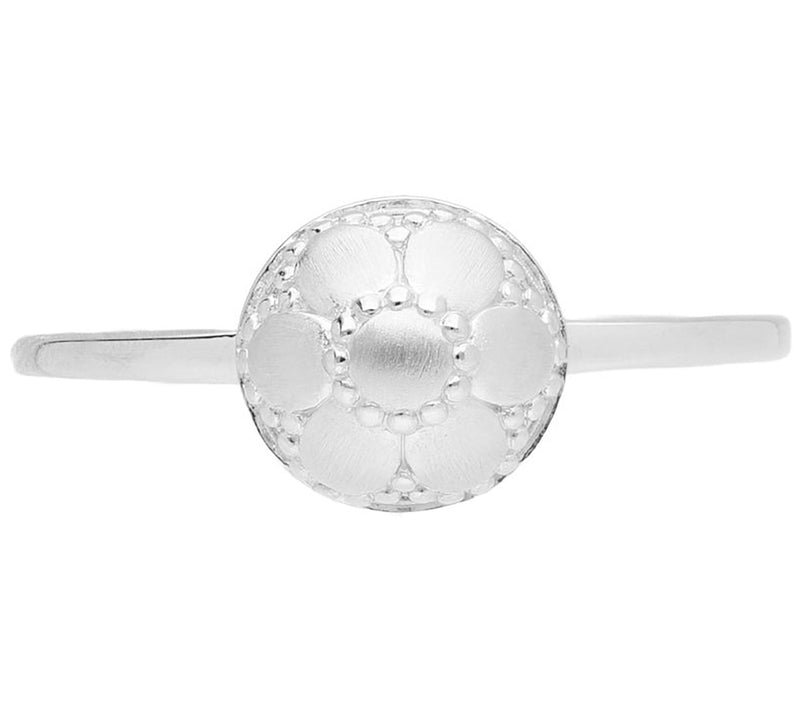 Elyse Ryan Sterling Silver Floral Bead Ring — View 3