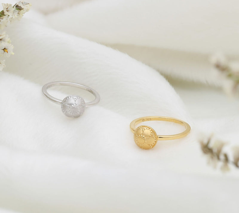 Elyse Ryan Sterling Silver Floral Bead Ring — View 8