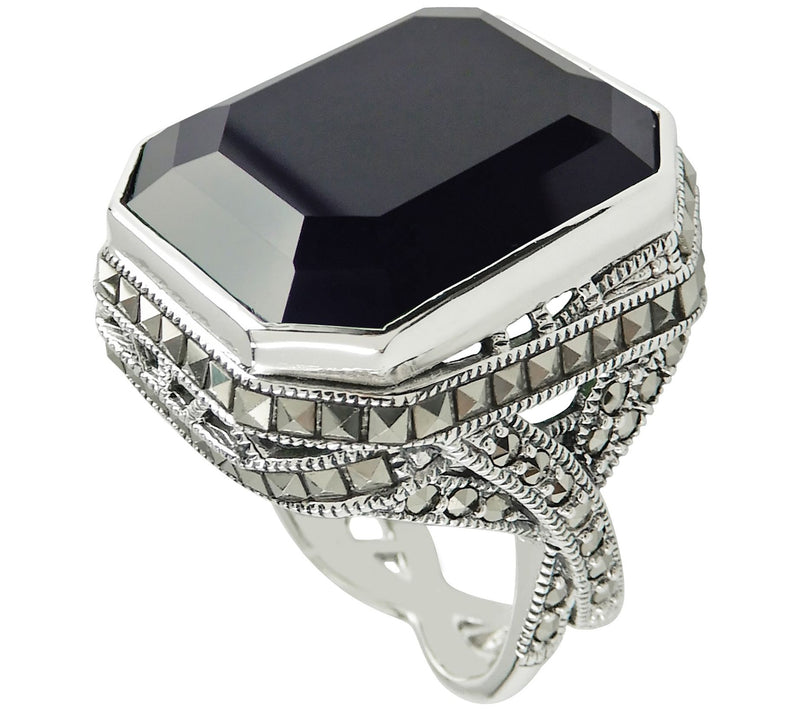 Suspicion Sterling Silver Octagon Gemstone Statement Ring — View 6