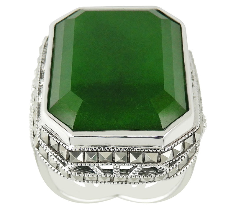 Suspicion Sterling Silver Octagon Gemstone Statement Ring — View 5
