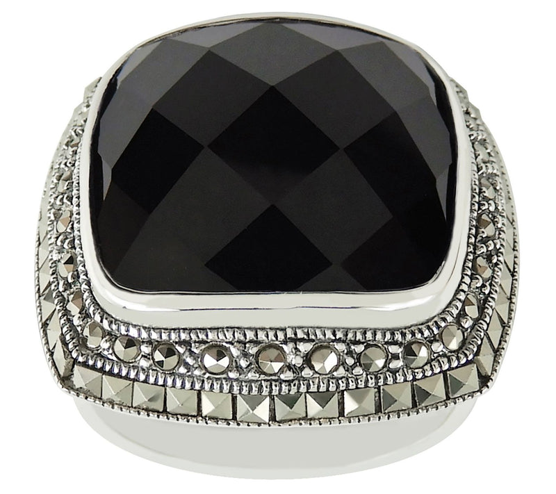 Suspicion Sterling Cushion Gemstone & Marcasite Cocktail Ring — View 5