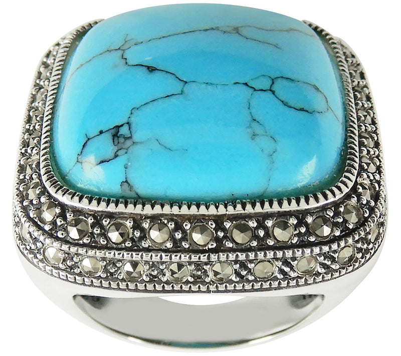 Suspicion Sterling Opaque Gemstone & Marcasite Cocktail Ring — View 5