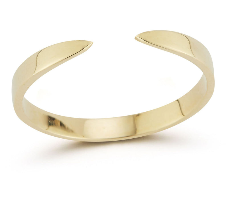 Luminosa Gold Thin Open Cuff Ring, 14K — Main view