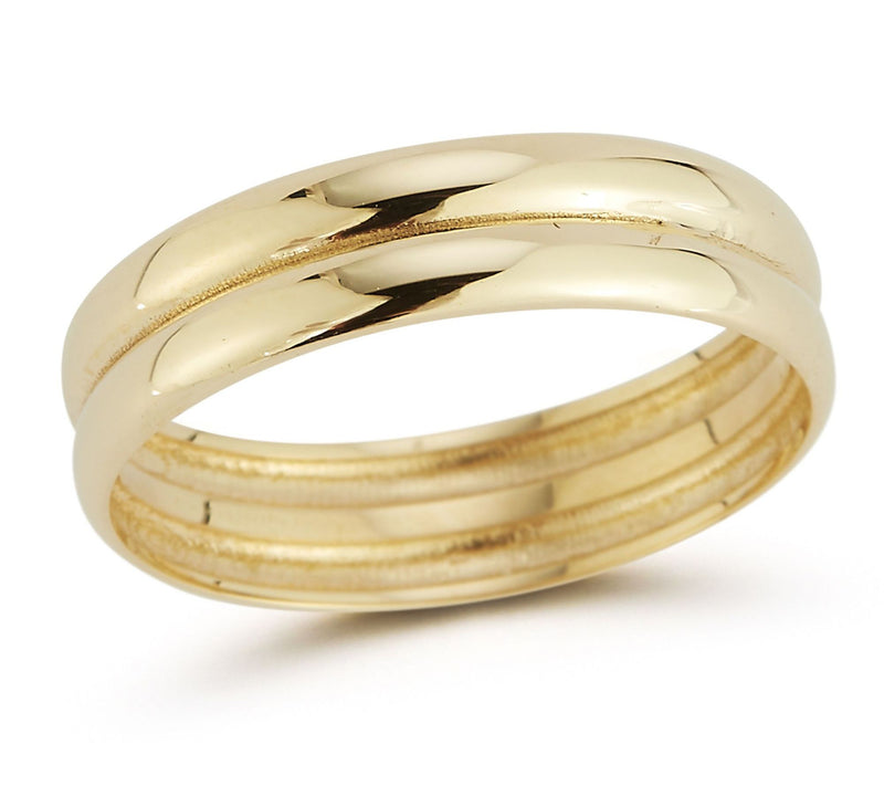 Luminosa Gold Thin Double Band Ring, 14K — Main view