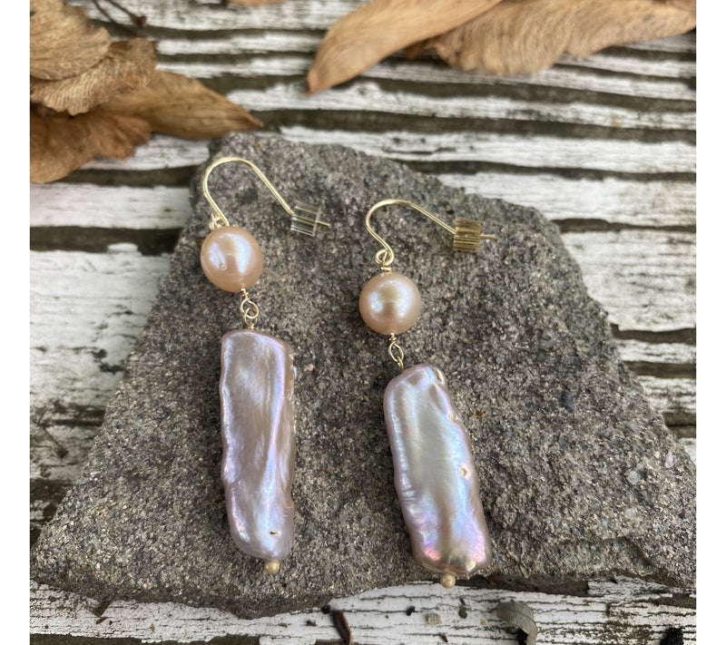 Alkeme 10K Gold Iridescent Cultured Pearl Drop Earrings — View 4