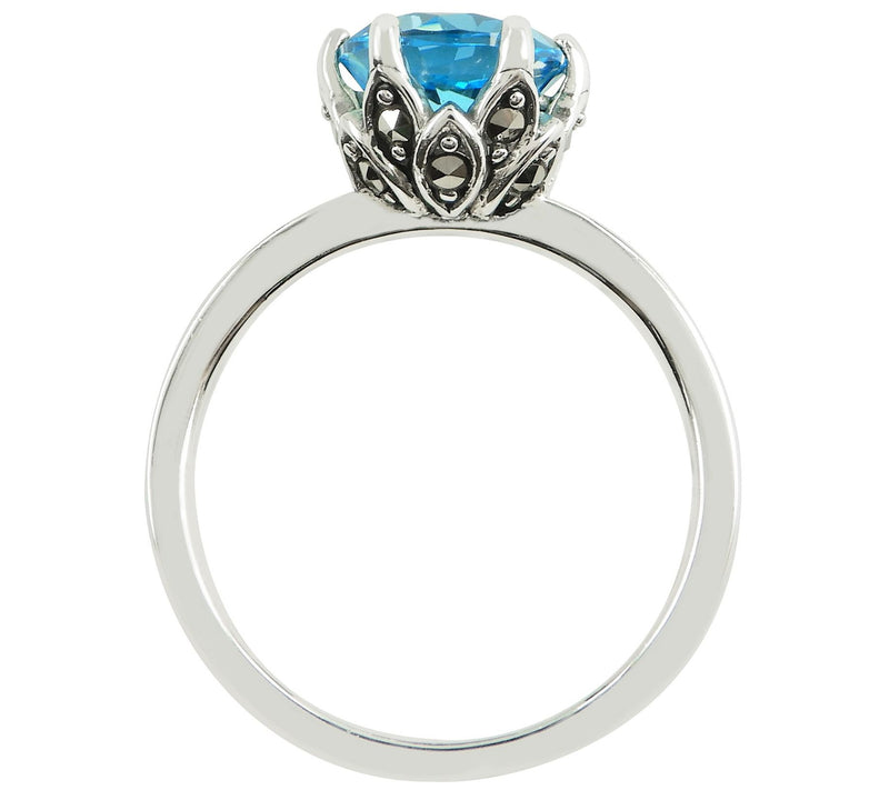 Suspicion Sterling Silver Gemstone & Marcasit eCocktail Ring — View 7