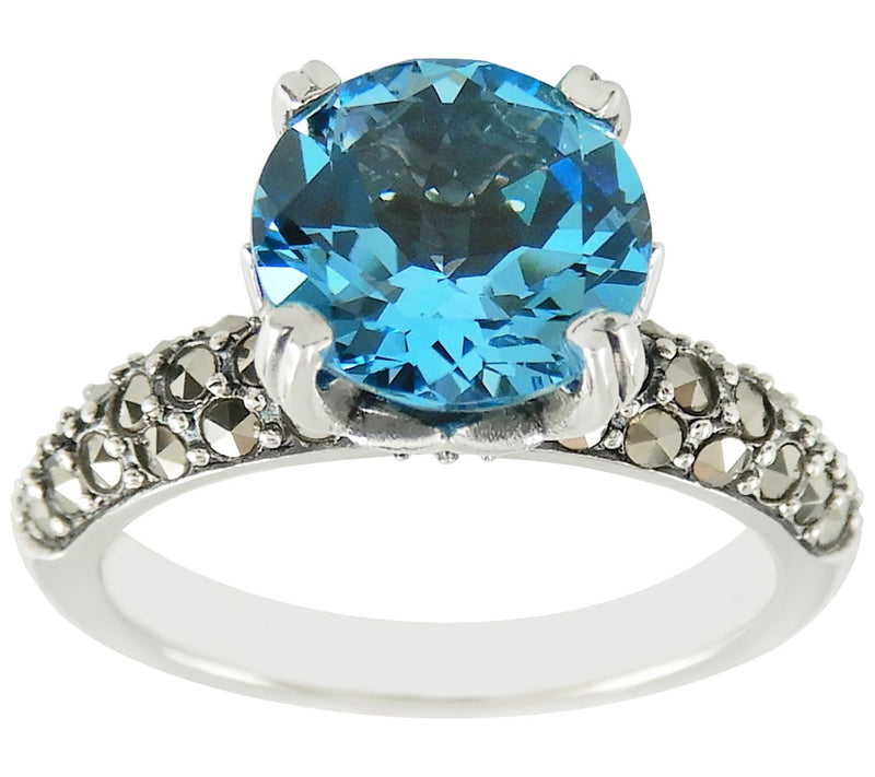 Suspicion Sterling Gemstone & Marcasite Statement Ring — View 3