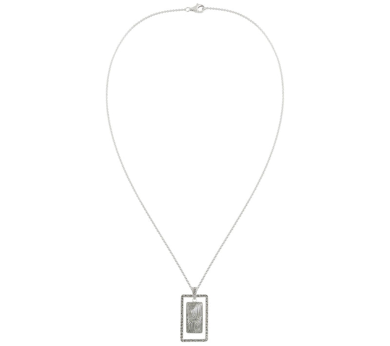 Suspicion Sterling Silver Marcasite Rectangle Pendant w/ Chain — View 3