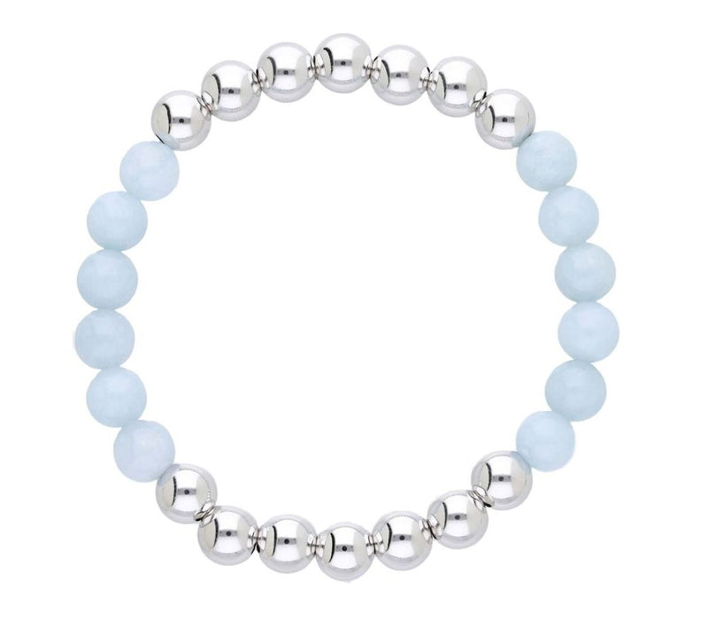 Elyse Ryan Sterling Silver & Milky Aqua Bead Bracelet — View 2