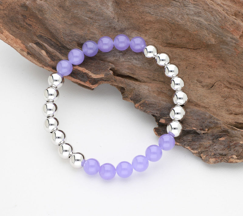 Elyse Ryan Sterling Silver & Lavender Jade Bead Bracelet — View 3