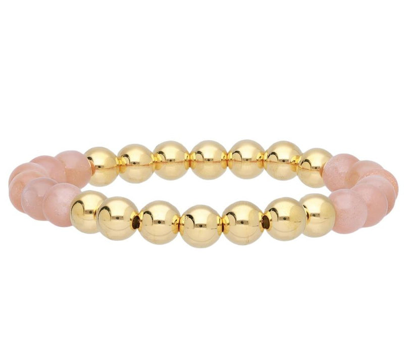 Elyse Ryan 14K Gold Clad & Orange Moonstone Bead Bracelet — Main view