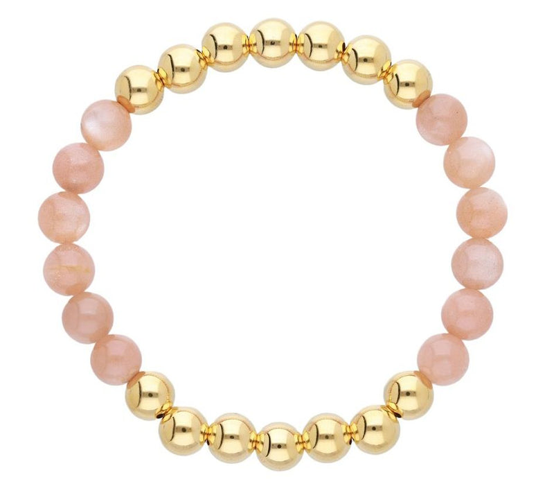Elyse Ryan 14K Gold Clad & Orange Moonstone Bead Bracelet — View 2