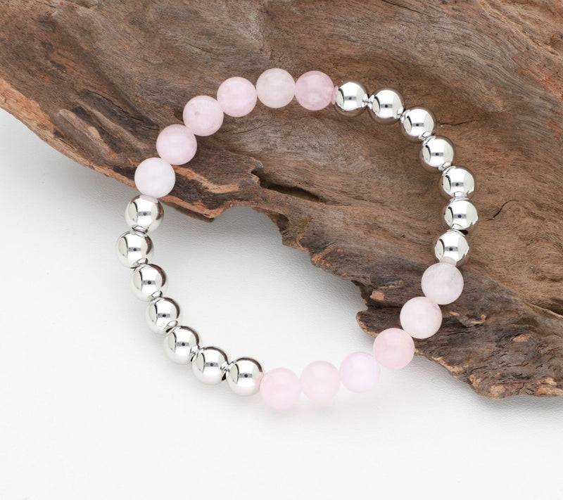 Elyse Ryan Sterling Silver & Morganite Bead Bra celet — View 3