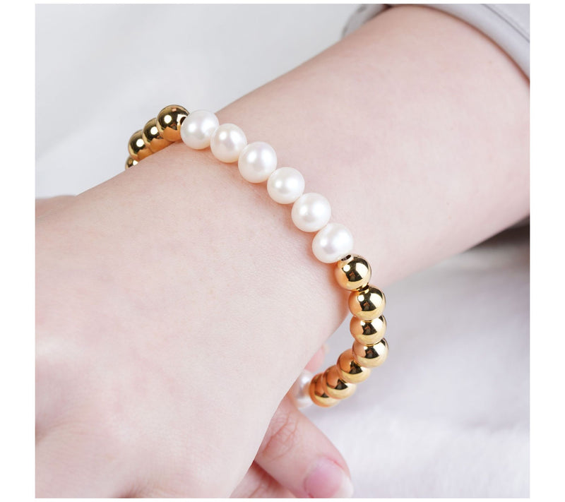 Elyse Ryan 14K Gold Clad Bead & Cultured Pearl Bracelet — View 3