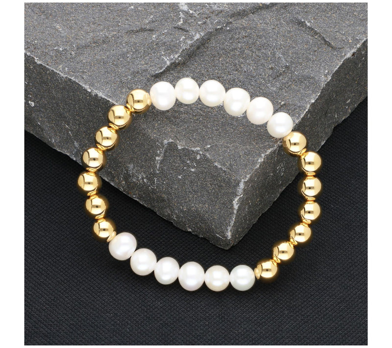 Elyse Ryan 14K Gold Clad Bead & Cultured Pearl Bracelet — View 4