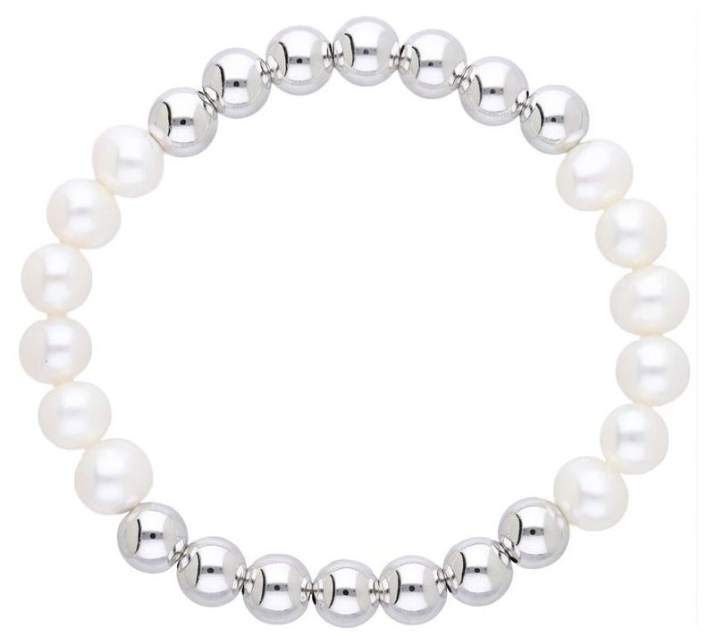 Elyse Ryan Sterling Silver Bead & Cultured Pearl Bracelet — View 2