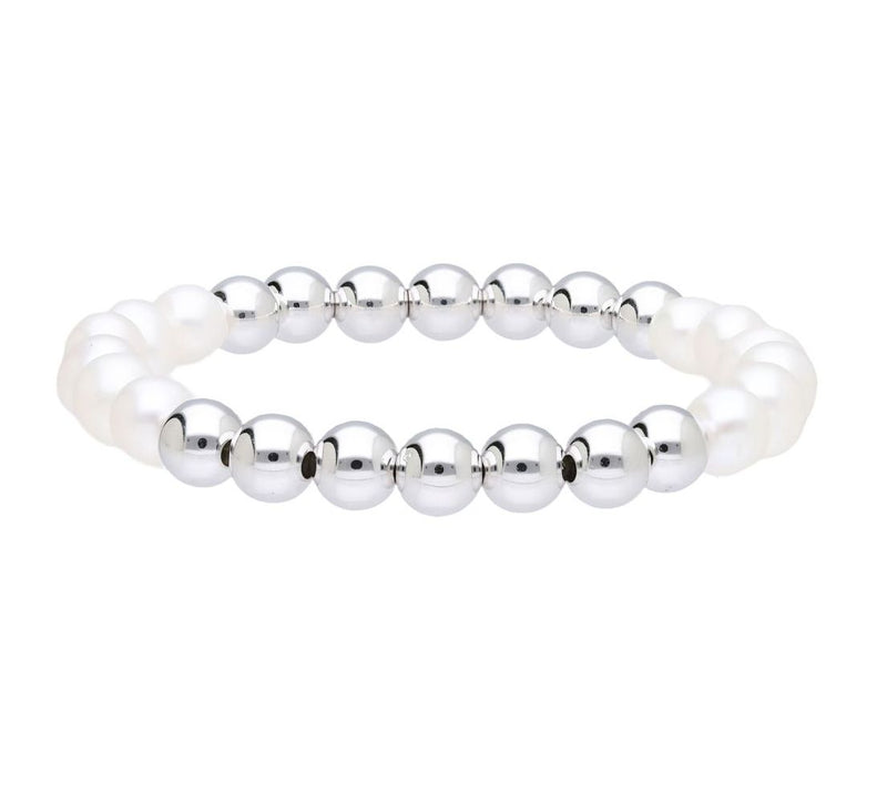 Elyse Ryan Sterling Silver Bead & Cultured Pearl Bracelet — Main view