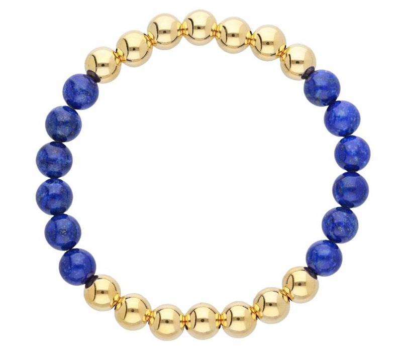 Elyse Ryan 14K Gold Clad & Lapis Bead Bracelet — View 2