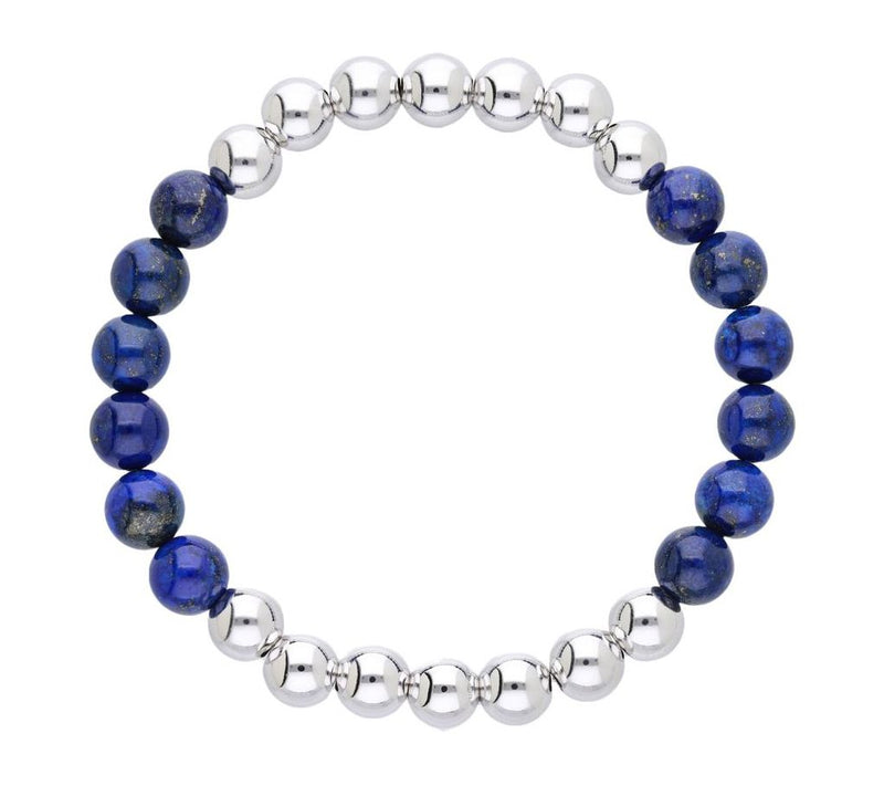 Elyse Ryan Sterling Silver & Lapis Bead Bracelet — View 2