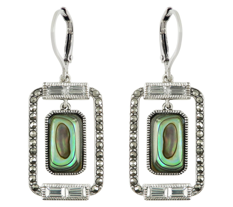 Suspicion Sterling Baguette Gemstone & Marcasite Earrings — Main view