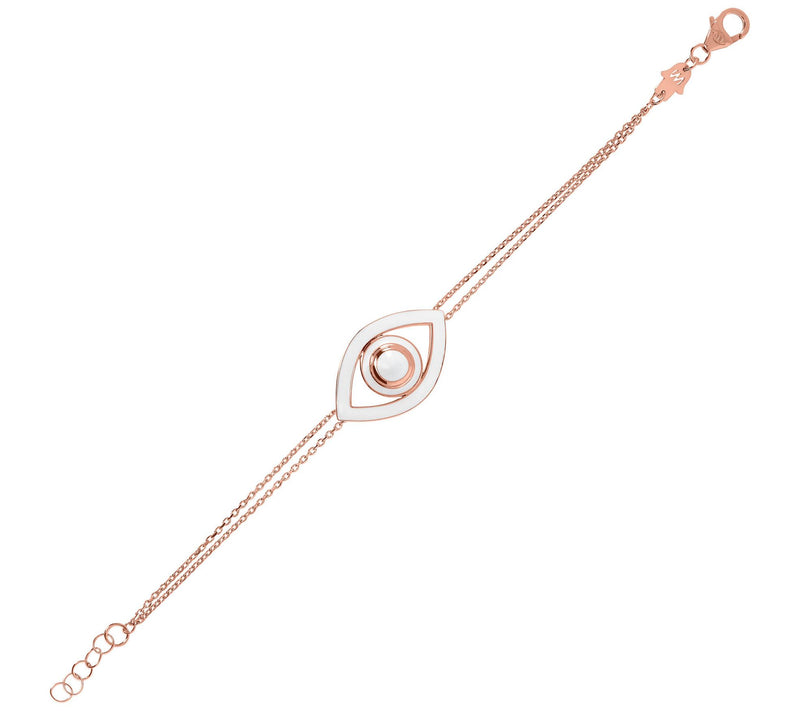 Netali Nissim Enamel Bold Evil Eye Bracelet, 18K Rose Plated — View 15