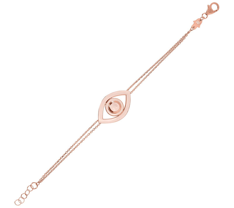 Netali Nissim Enamel Bold Evil Eye Bracelet, 18K Rose Plated — View 18