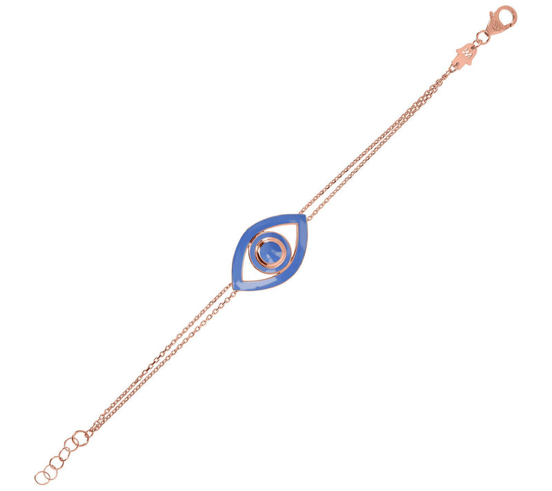 Netali Nissim Enamel Bold Evil Eye Bracelet, 18K Rose Plated — View 19