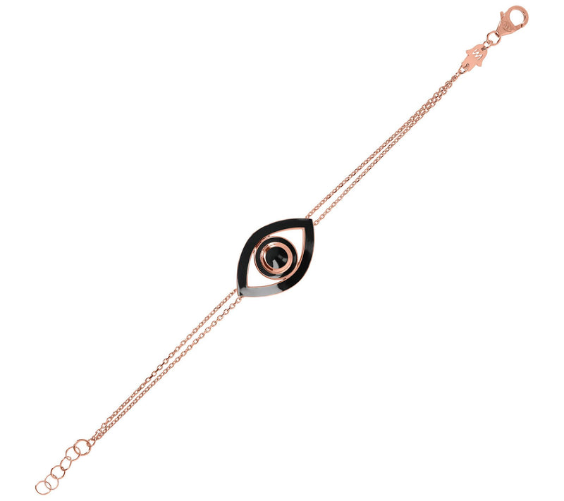 Netali Nissim Enamel Bold Evil Eye Bracelet, 18K Rose Plated — View 20
