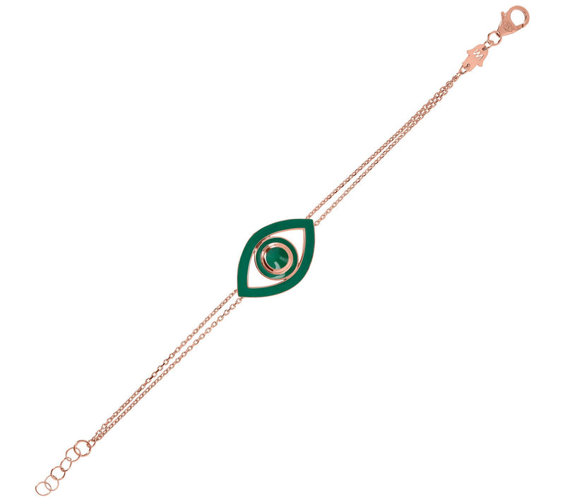 Netali Nissim Enamel Bold Evil Eye Bracelet, 18K Rose Plated — View 22