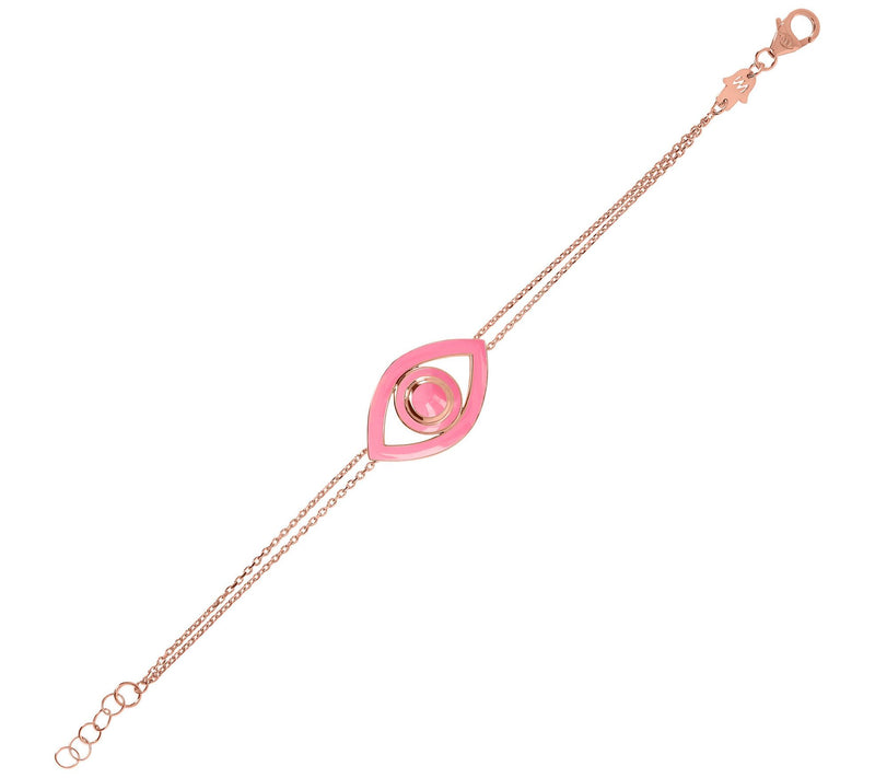 Netali Nissim Enamel Bold Evil Eye Bracelet, 18K Rose Plated — View 23