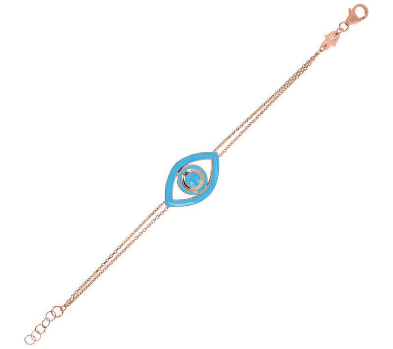 Netali Nissim Enamel Bold Evil Eye Bracelet, 18K Rose Plated — View 26