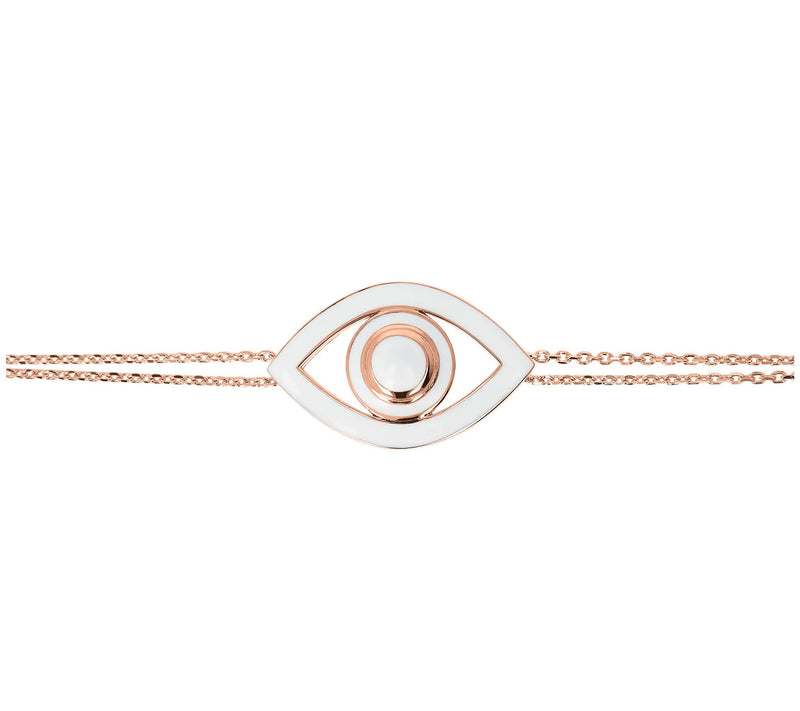 Netali Nissim Enamel Bold Evil Eye Bracelet, 18K Rose Plated — View 16