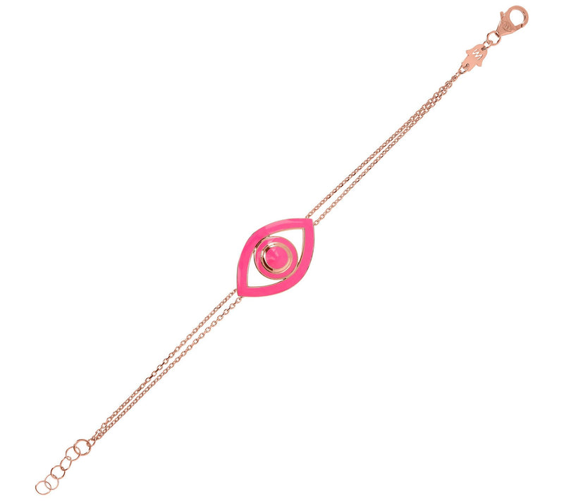 Netali Nissim Enamel Bold Evil Eye Bracelet, 18K Rose Plated — View 31