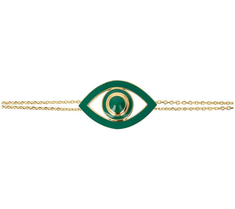 Netali Nissim Enamel Bold Evil Eye Bracelet, 18K Gold Plated — View 16