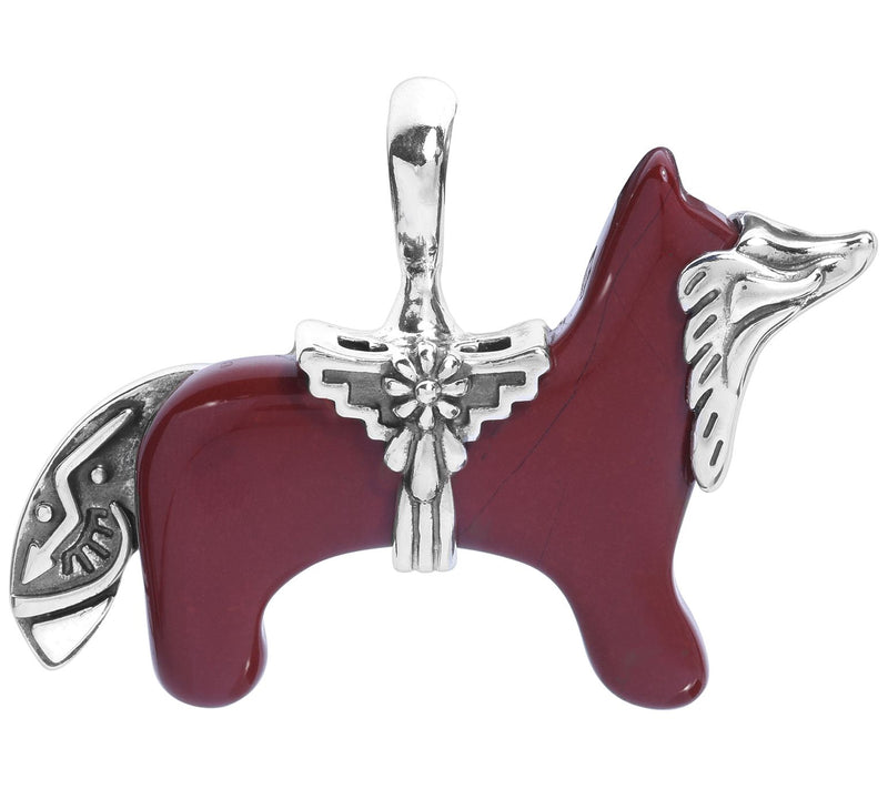 American West Sterling Earth Spirit Red Jasper Fox Enhancer — Main view