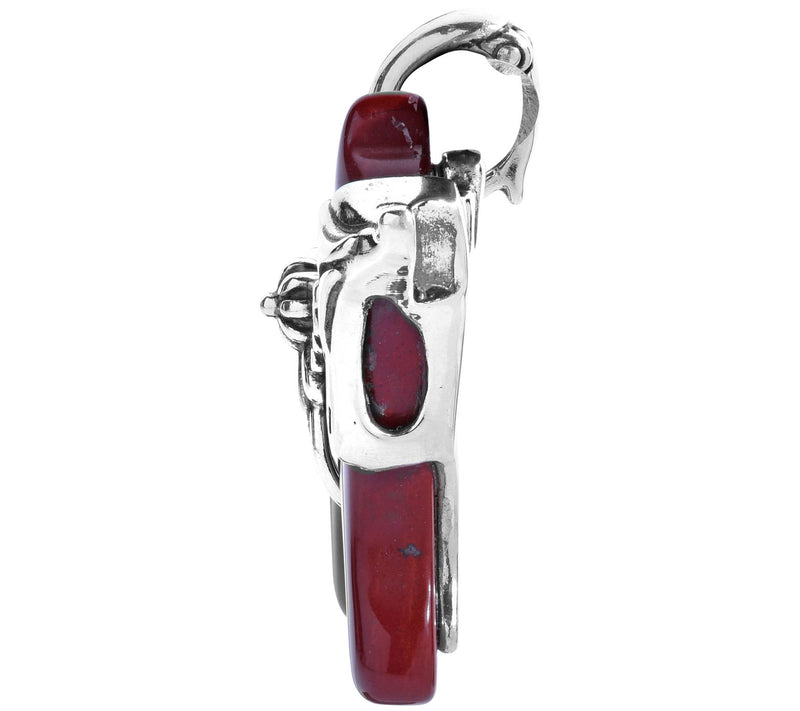 American West Sterling Earth Spirit Red Jasper Fox Enhancer — View 6