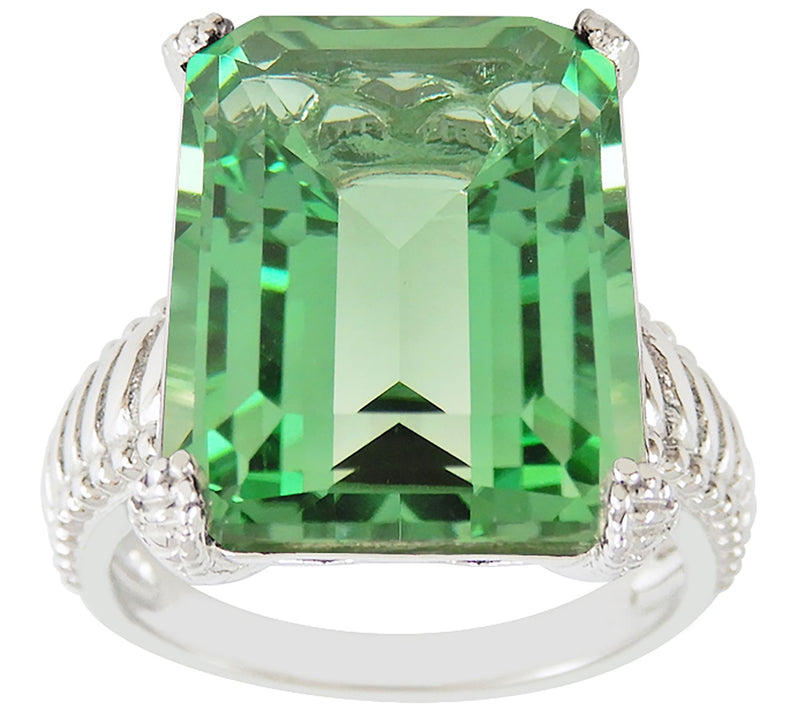 Sterling Silver Simulated Gemstone Cocktail Ring — View 5