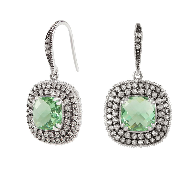 Diamonique Simulated Gemstone Dangle Earrings,terling Silver — View 5