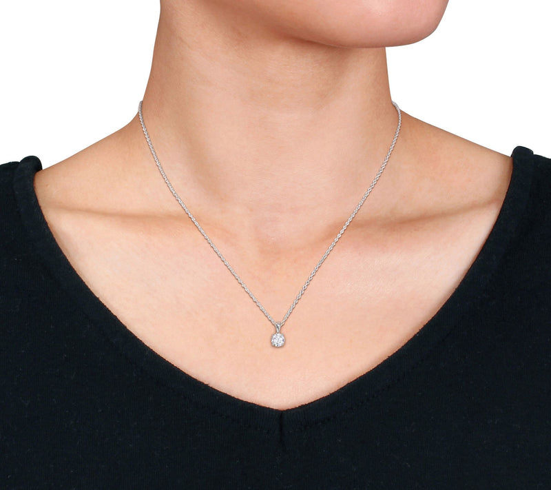 MoissanIce 2.10 cttw Necklace & Earrings Set, Sterling Silver — View 5