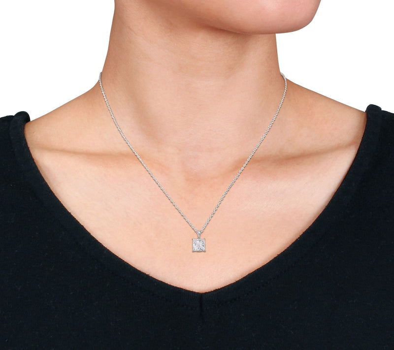 MoissanIce 9.00 cttw Necklace & Earrings Set, Sterling Silver — View 5