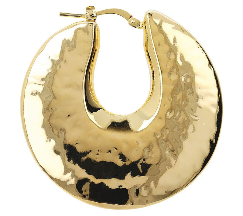 Louis Dell'Olio Bronze Hammered Round Hoop Earrings — View 4
