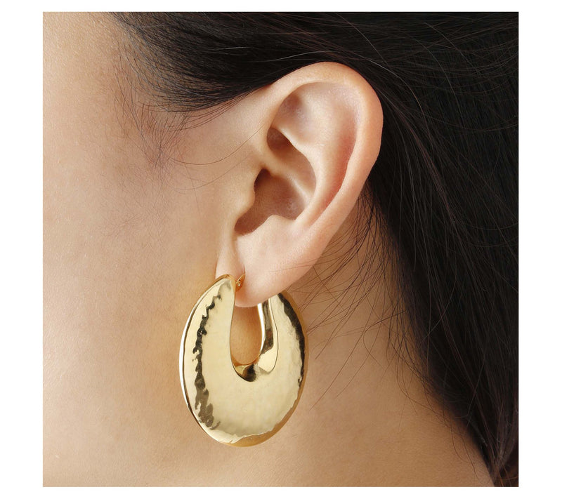 Louis Dell'Olio Bronze Hammered Round Hoop Earrings — View 5