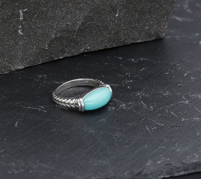 Tiffany Kay Studio Sterling Silver HerringboneTurquoise Ring — View 4